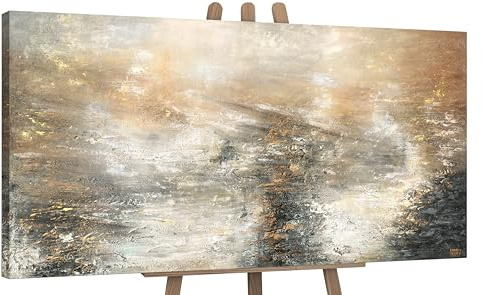 YS-Art Abstrakt Acrylbild auf Leinwand Kraft der Elemente Horizontal