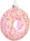 BRUBAKER Donut mit Streuseln Rosa - Handbemalte Weihnachtskugel aus Glas - Mundgeblasener Christbaumschmuck Figuren lustig Deko Anhänger Baumkugel - 10 cm