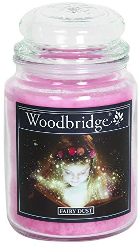 Woodbridge Große Duftkerze im Glas mit Deckel | Fairy Dust | Duftkerze Floral | Kerzen lange Brenndauer | Raumduft für Zuhause | Kerze 2 Docht