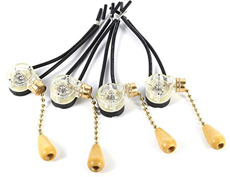 4Pcs Schalter, Universal Home Deckenventilator Lampe Wandleuchte Ersatzzugkette Kabelschalter 250V 125V für Haushalt Sonstige Schalter und Steckdosen und Zubehör