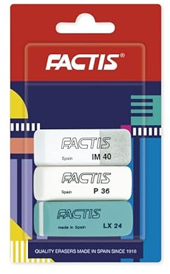 Factis Blister 1 Gummi P36 1 Gummi Dual Verwendung IM40 1 Gummi LX24 abgeschrägt, FACTIS