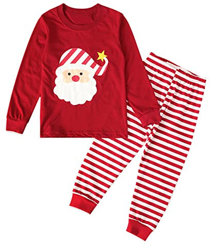 Routefuture Fille Ensembles de Pyjama Wapiti Enfants Coton Mignonne Longues Rose Noël 2 Pièces Vêtements de Nuit 1-7 Ans a4 (Rouge #1,2-3 Ans)