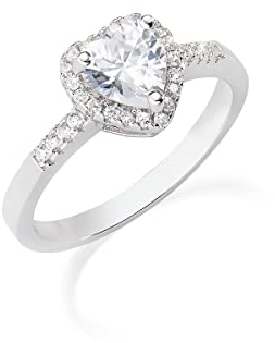 Amen Verstellbarer Ring Herz Damen Silberschmuck ANTICBB3, Silber