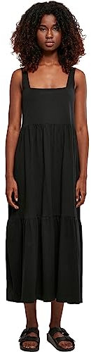 Urban Classics Ladies Long Valance Summer Dress Donna Abito Lungo Nero XXL 100% Cotone