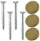 SISI UK Vis de miroir 38 mm et laiton brossé, bouchons à vis plats, vis de miroir 19 mm avec couvercles décoratifs, kit de montage de vis de miroir pour tables de miroir, plaques de bain