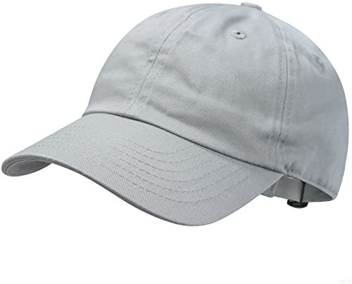 GADIEMKENSD Kids Plain Baseball Cap Unconstructed Fitted Toddler Sun Hat Washed Cotton Kids Baseball Hat Beach Camping Golf Travel for Boys Girls 7-12 Years Gray