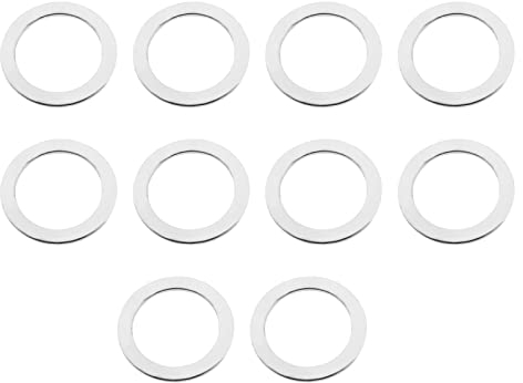 EMSea 10 Stück Pedalscheiben für 9/16 Zoll Pedalachsen/Kurbeln, Fahrräder, Mountainbikes, Rennräder, 20 mm Außendurchmesser, 14,5 mm Innendurchmesser, 0,8 mm Dicke, Edelstahl