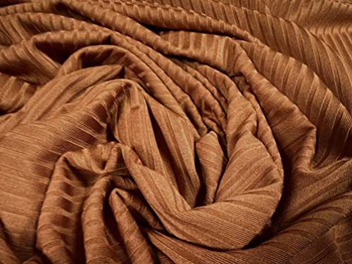 Stretch Spandex Rippstrick-Stoff, Meterware, einfarbig, Spice