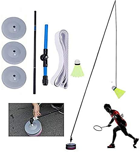 AVEEWA Elastisches Badminton-Trainerset, Badminton-Trainingsgerät Tragbares Solo-Trainingsübungsgerät, Badminton-Einzelspieler-Rebound-Übungsschwung für Kinder Erwachsene