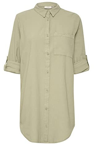 KAFFE Damen Langarm - Hemd KAnaya Damen Hemd Langarm Kragen Lang Casual Hemdbluse Lange Ärmel