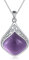 YAFEINI Amethyst Kette Sterling Silber Irischer keltischer Filigran Tränen Anhänger Halskette Schmuck Geschenke für Damen Mädchen Mutter Tochter