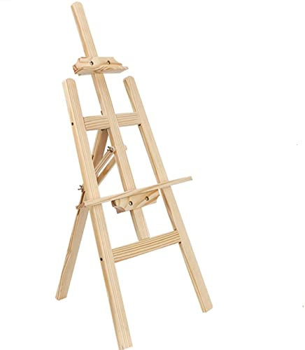 CABLEPELADO Caballete de suelo, Caballete de pintura, Caballete profesional, Caballete de madera, Madera de Pino, Apto para la presentación de Lienzos, Altura 70 cm (PP494)