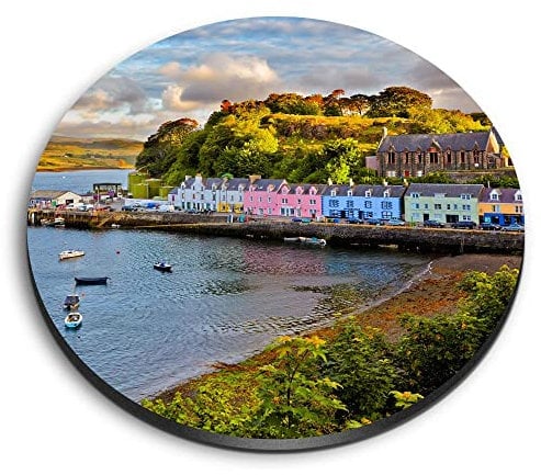 1x Round MDF Magnet 6cm - Portree Isle of Skye Scotland - Fridge Locker Office Whiteboard Toolbox #51764