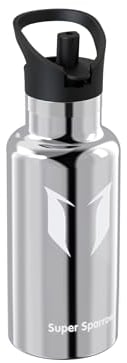 Super Sparrow Water Bottle Stainless Steel 18/10 - Ultralight Metal Water Bottle - 350ml - Insulated Water Bottles - Water Bottle with Straw Lid - Flask for Gym, Travel, Sports