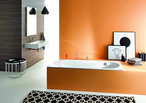 BetteComodo Badewanne, 180 x 80 cm, seitlicher Überlauf hinten, 1641-000Plus, Farbe: Weiß glänzend