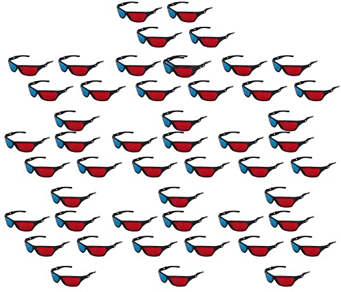 ailill 50X Occhiali Anaglifi Dimensionali Rosso e Blu Visione 3D per TV Movie Game DVD