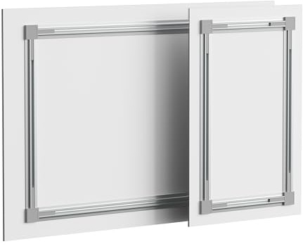 wolk Aufhänge Rückrahmen 40x60 cm, Bildaufhängung Wandhalter Aluminium | Für Schilder, Leinwände und Fotodrucke, Steckwinkel-System mit Klebefläche, verdeckte Montage inklusive Befestigungsprofil