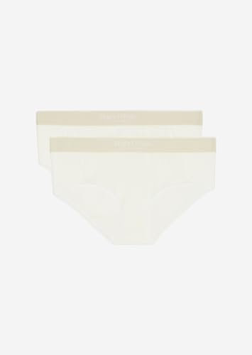 Marc O'Polo Damen Iconic Rib 2-Pack Panty Hipster Panties, Weiß, M EU