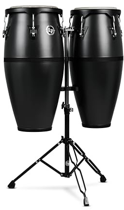 Lifeprint LP Conga Schlagzeug Set mit Ständer, Onyx, 25.4 cm und 27.9 cm (LP646D-OX)