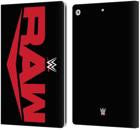 Head Case Designs Licenza Ufficiale WWE Raw Logo del Programma TV Custodia Portafoglio in Pelle Compatibile con Apple iPad 10.2 2019/2020/2021