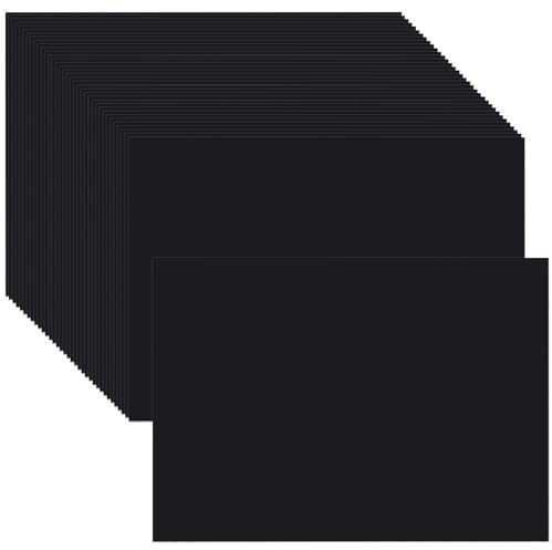 Schwarzes Tonpapier 300 g/m², 100 Stück Karteikarten A6 Blanko Bastelkarton Fotokarton Karten zum Selbstgestalten für Postkarten Grußkarten Einladungen DIY Kreative Bastelprojekte (10,5 x 14,8 cm)