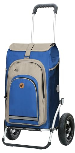 ANDERSEN Einkaufstrolley - Royal Shopper Hydro 2.1 blau 62 L Bike, Einkaufsroller, Rucksack, Thermo, Aluminium, klappbar, luftbereiftes Kugellagerrad