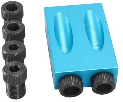 YUNYODA 14pcs Woodworking Pocket Hole Jig Kits, 15 Degree Drilling Guide Angle Tool Kit 6/8/10mm Angle Drill Guide Set, Hole Puncher Locator Jig Drill Bit Set for Carpenters
