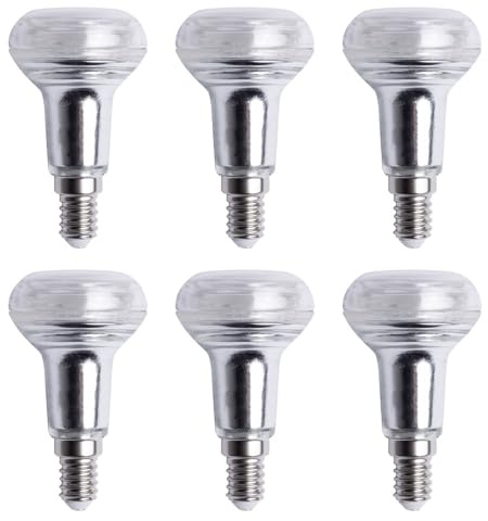 NCC-Licht LED Leuchtmittel Glas Reflektor R50 4,3W = 60W E14 klar 345lm 840 neutralweiß 4000K 36° DIMMBAR (6 Stück)