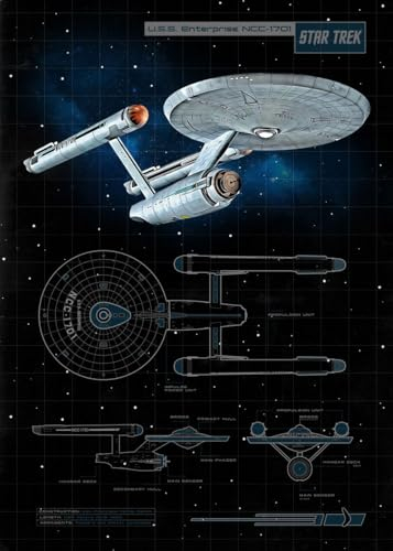 Displate Offiziell Star Trek MetallPoster Magnetische Befestigung Inklusive Lizenziert Bilder Hochwertiges Poster Various U.S.S. Enterprise NCC-1701 Poster 67.5 cm x 48 cm