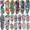 18 Blätt Bunt Sexy Groß Blume Temporäre Tattoos Damen Frauen Mädchen, Aquarell Rose Wolf Löwe Tiger Fuchs Pfau Fake Tattoo Zum Aufkleben Klebetattoos Erwachsene, Blumen Klebe Tattoo Aufkleber Festival