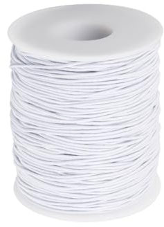 Tabanzhe Elastic Beading Cord Thread,100M Elastic String Band,Jewelry Making Elastic String Craft Cord for Bracelets Necklaces Craft Projects Facemask Making(White)