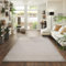 Jimri Flauschiger Teppich Läufer - Hochwertiger Kurzflor für Zuhause, Büro, Küche, Eingang, Flur, Wohnzimmer - Maschinenwaschbar - Rutschfester Teppich Waschbar - 80x150 cm - Beige