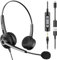 Voistek Casque USB Filaire pour PC/Ordinateur Portable, 3.5 mm Headset avec Microphone Antibruit, Ecouteur pour Bureau,Télétravail, Appels Teams, Zoom,Visioconférence