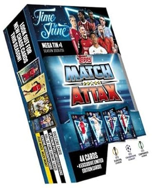 Topps Champions League Match Attax Saison 2024/25 – Time to Shine Mega Tin #1 (44 Cards + 4 Exclusive Limited Edition Cards)
