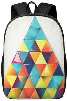 Dwrepo Sac à dos triangulaire coloré pour ordinateur portable pour femme, grand sac d'ordinateur pour homme, sac à dos d'ordinateur de 43,2 cm, sac à dos de voyage tendance, noir, One Size