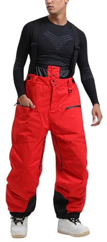 Skihose Herren Gefüttert mit Träger Schneehose Winter Wasserdicht Snowboardhose Latzhose Herren Winterhose Warm Outdoorhose mit Hosenträger Ski Hosen für Männer