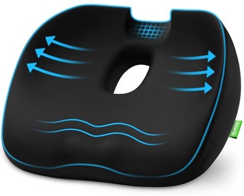 AUVON Sitzkissen Orthopädisch, Ergonomisches Hämorrhoiden Sitzkissen mit Loch & U-förmigem Design, Bequemes Sitzpolster Steißbeinkissen Entlastung, Bürostuhl, Auto, Rollstuhl, Ischias, Schwangerschaft
