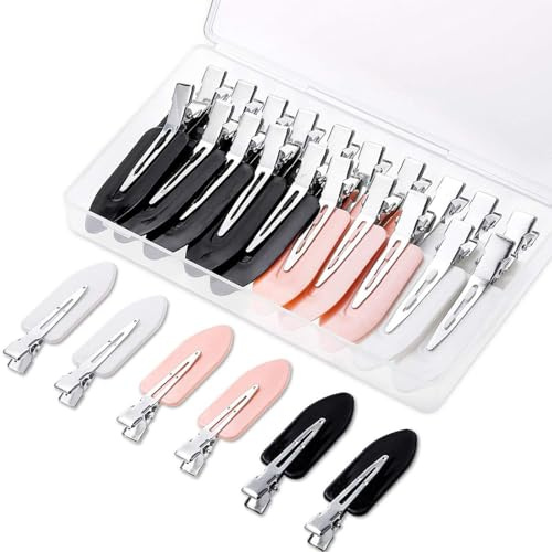 20 Stück Lockenstab, keine Biegung, keine Falten, knitterfrei, mit Aufbewahrungsbox für Mädchen und Frauen, Make-up, Haarstyling (Rosa, Weiß, Schwarz)