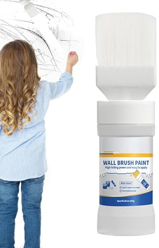 White Paint - 180g Latex Paint Wall Repair Paste | Water-Based Wall Touchup Paint with Brush, White Ceiling Paint, Interior Wall Painting Kit for Walls