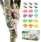 TOPENEW Baumkletterset für Kinder 12 Baumklettergriffe und 6 Ratschengurte große klettergriffe für Kinder klettergriffe Baum klettersteine Kinder Outdoor für Outdoor Ninja Krieger Hindernis/Baumhaus