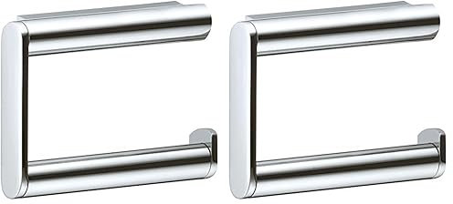 KEUCO Toilettenpapierhalter aus Metall, Hochglanz-verchromt, offene Form, WC-Rollenhalter für Badezimmer und Gäste-WC, Plan (Packung mit 2)