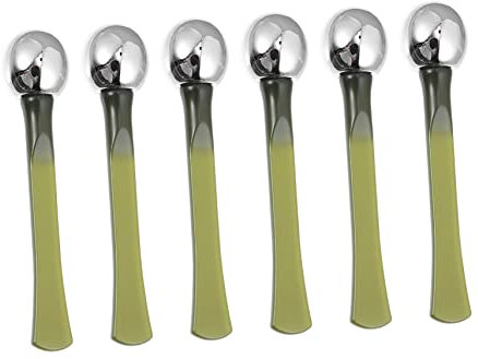 BESTYASH Augencreme Massagegerät Metallstab Für Augenpflege Fördert Aufnahme Lindert Schwellungen 6 Stück Grün