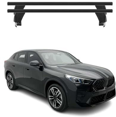 OMAC Dachträger für Kia EV3 2024-2026 Aluminium 2 Stangen Schwarz | ISO/PAS 11154:2006 geprüft, Abschließbar, City-Crash-getestet, bis 75 kg Traglast, Querträger, Grundträger