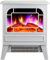 Camino elettrico, Stufa for Camino Elettrico 2000W con Effetto Fiamma Fuoco, Stufa Elettrica Portatile Indipendente Effetto Legna, Bianco