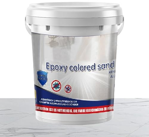 Peinture époxy colorée – Peinture de sol époxy | Revêtement en résine pour sols | Sable coloré | Sol coloré | Auto-nivelant effet marbre brillant à base d'eau antidérapant