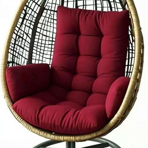 Outdoor Hängesessel Kissen Waschbar - Gartenschaukel & Hängematte Sitzkissen für Schaukelstühle & Hängekörbe - Bequemes Weinrotes Kissen zur Entspannung