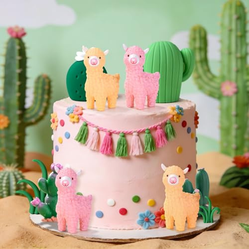 Lama Kaktus Alpaka Kaktus mexikanische Kuchendekorationen für Fiesta | Lama Kaktus Alpaka Kaktus mexikanische Kuchendekorationen für Fiesta Geburtstag Babyparty Cinco de Mayo Partyzubehör