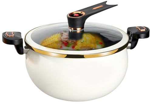Uanqfegy Mini Pressure Cooker - 8L Fast Heating Pot with Lock Handles, Non-Stick for Gas Induction Stoves