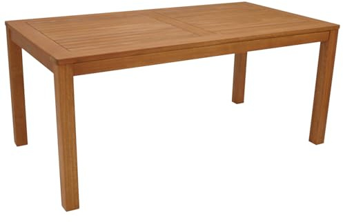 DEGAMO Gartentisch Holztisch Coventry 170x90cm, Eukalyptusholz braun geölt, Outdoor, extra stabil