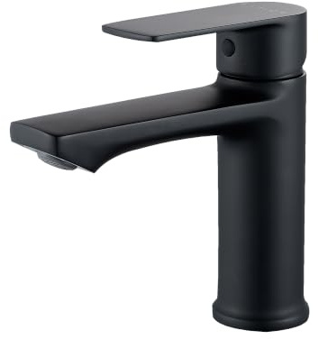 BELZ Black Basin Tap, Mono Single Lever Hot and Cold Bathroom Sink Tap | Water-saving and splash-free flow, anti-leak ceramic cartridge, easy fit, corrosion-resistant finish for modern bathrooms